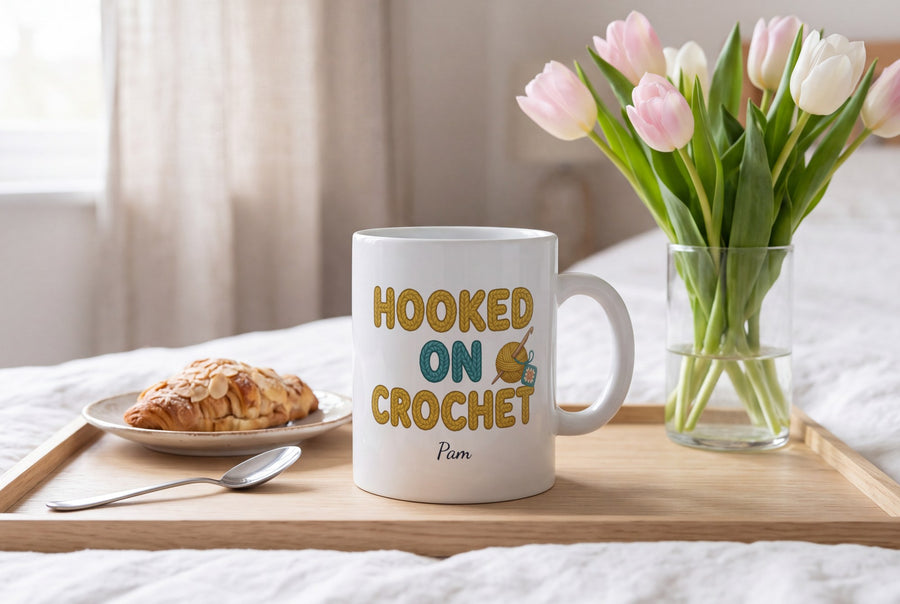 Lifestyle: Personalised Hooked On Crochet Mug