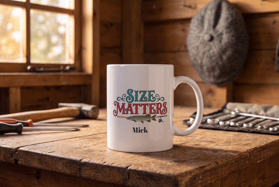 Lifestyle: Personalised Size Matters Fishing Mug