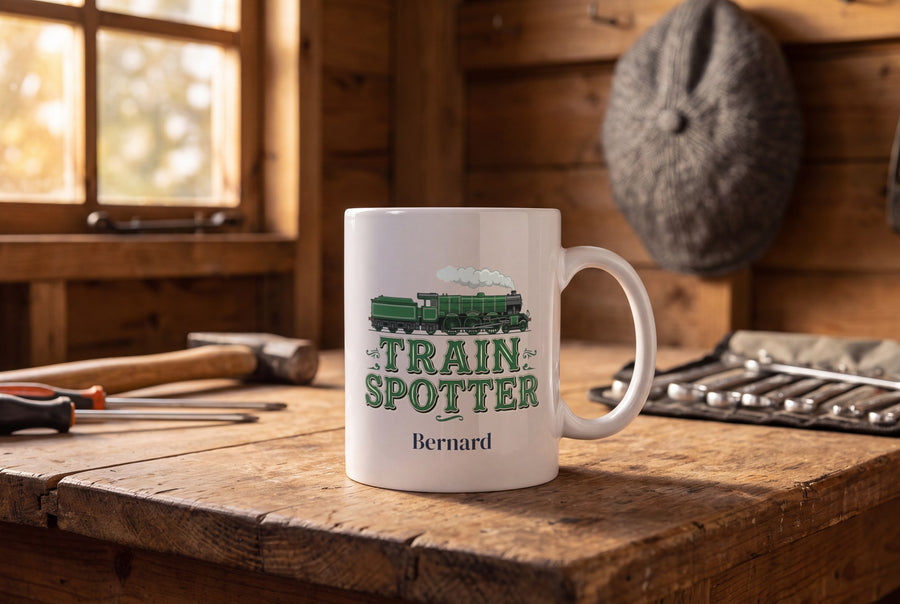 Lifestyle: Personalised Train Spotter Mug