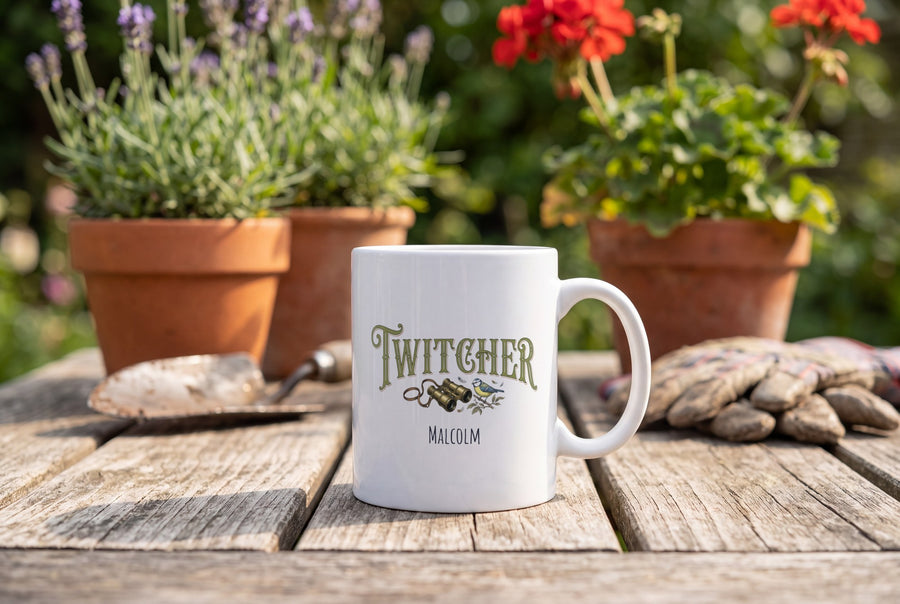 Lifestyle: Personalised Twitcher Birdwatching Mug