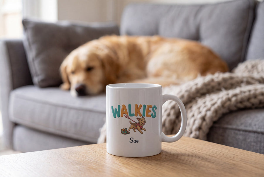 Lifestyle: Personalised Walkies Dog Walking Mug