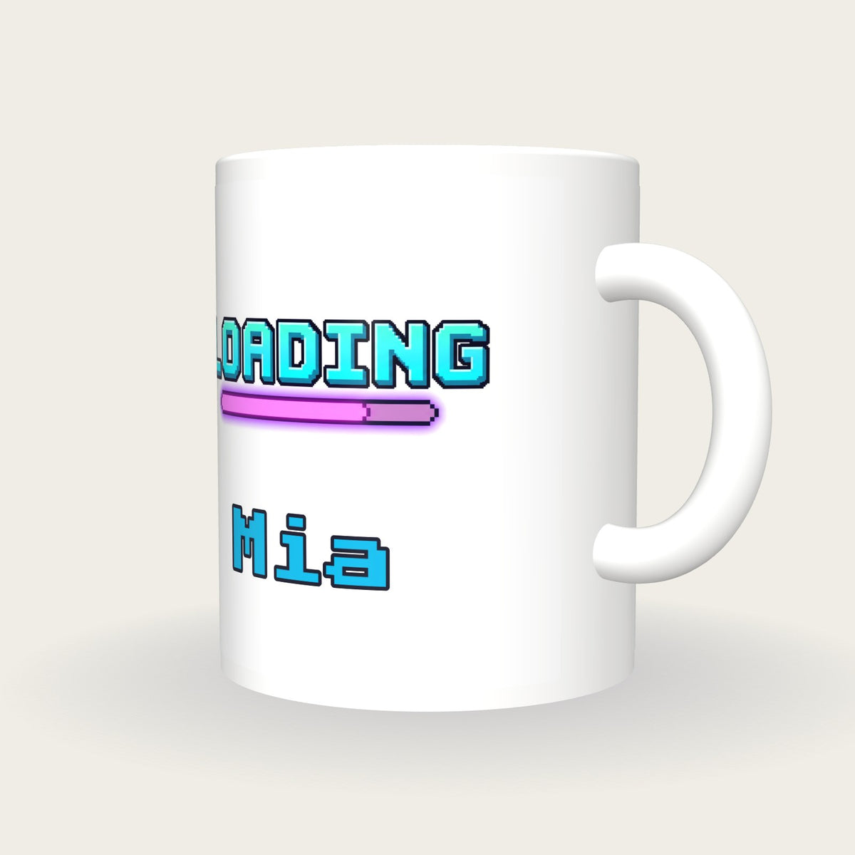 Personalised Loading Gamer Mug, three-quarter view