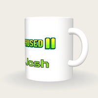 Personalised Paused Gamer Mug, three-quarter view