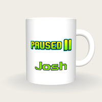 Personalised Paused Gamer Mug, front