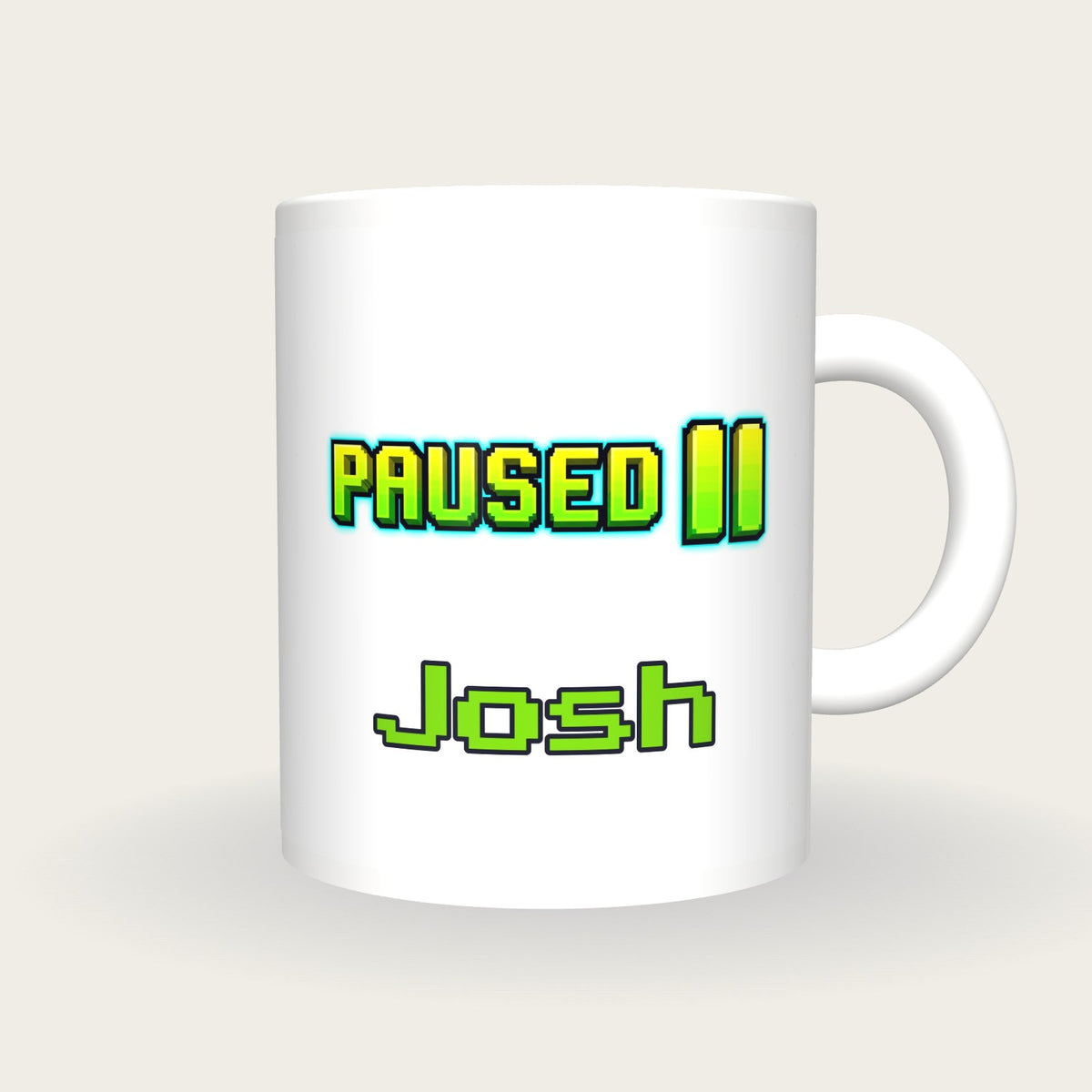 Personalised Paused Gamer Mug, front