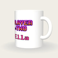 Personalised Player Two Gamer Mug, three-quarter view