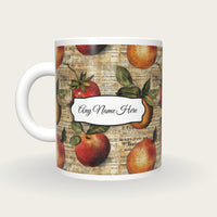 Fruit Name Mug, back with the second name label