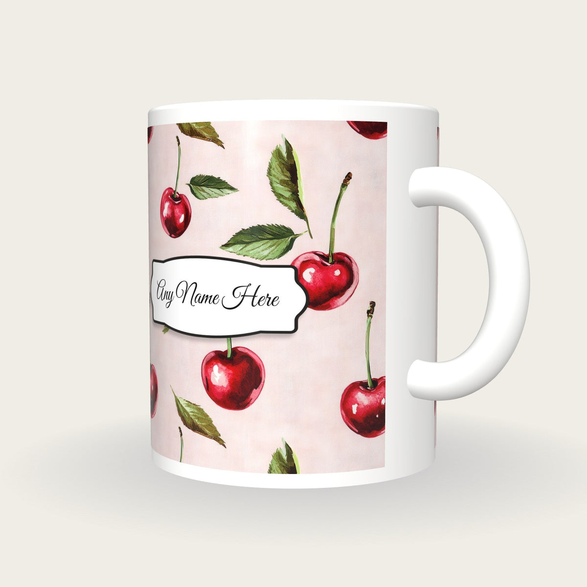 Fruit Name Mug 4, three-quarter view