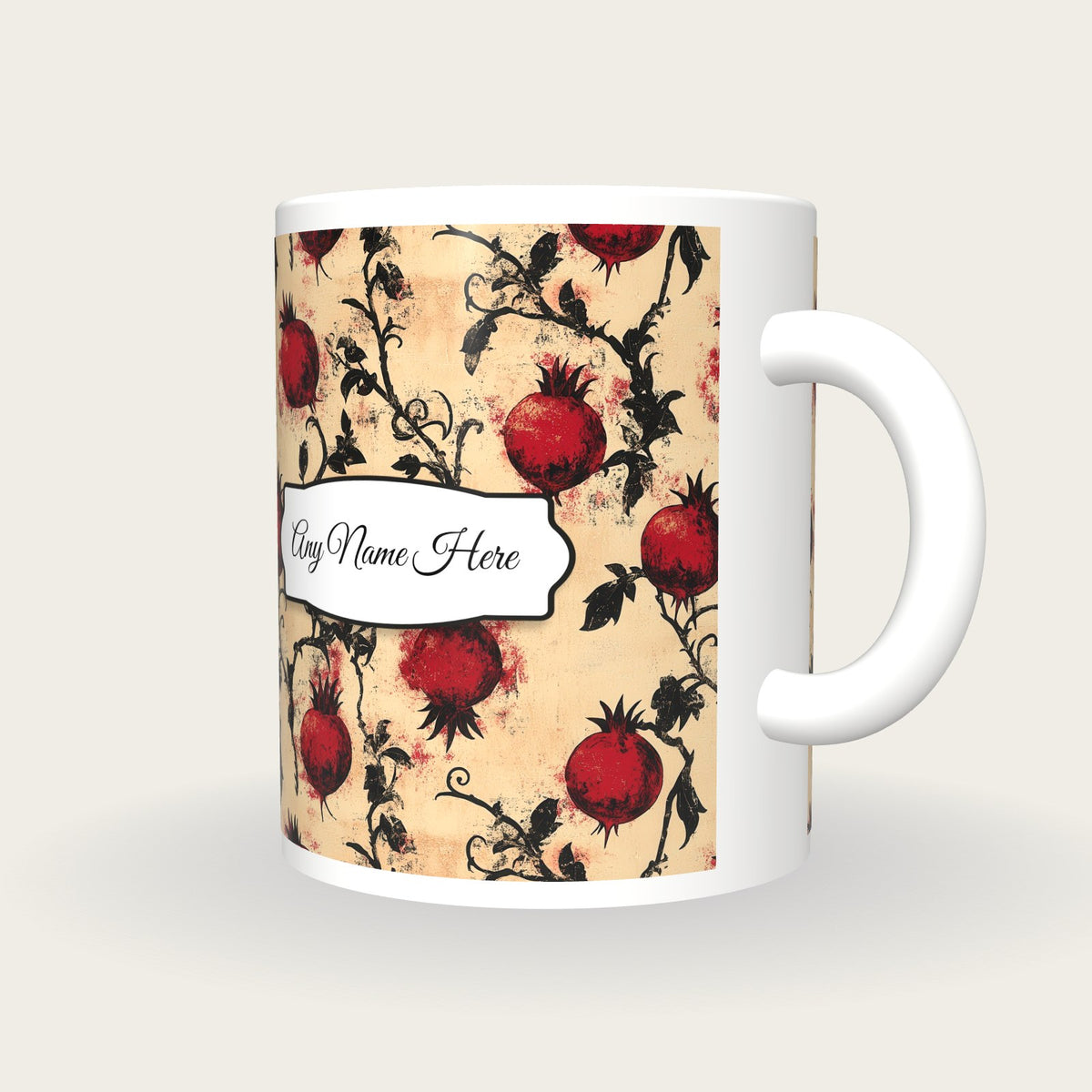 Fruit Name Mug 5, three-quarter view