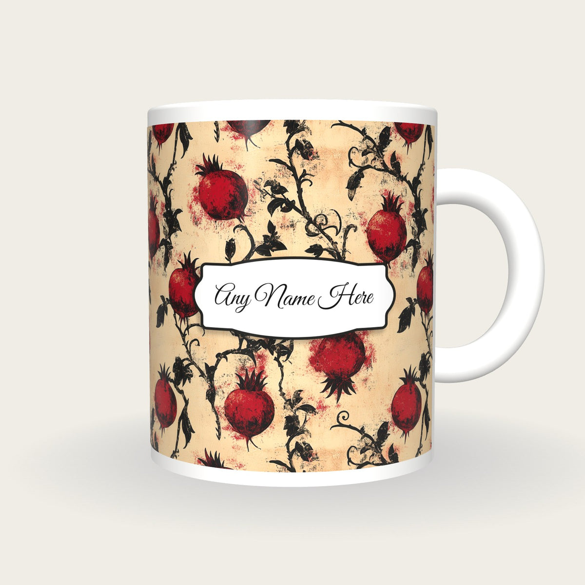 Fruit Name Mug 5, front with the name label