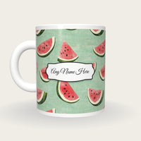 Fruit Name Mug 7, back with the second name label