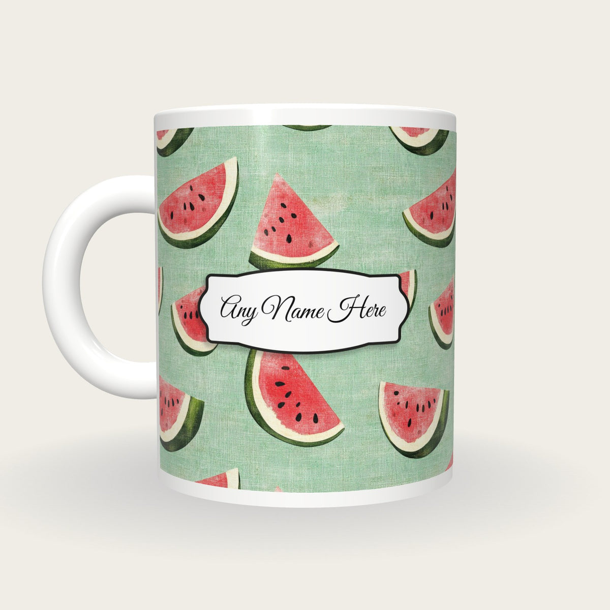 Fruit Name Mug 7, back with the second name label