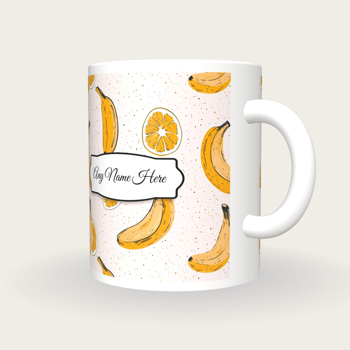 Fruit Name Mug 2, three-quarter view