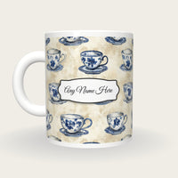 Teacup Name Mug, back with the second name label