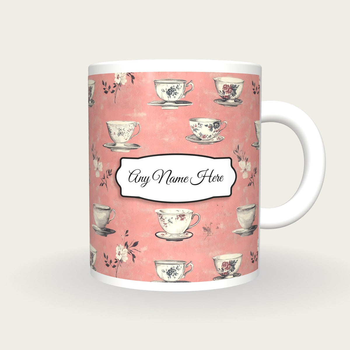 Teacup Name Mug 3, front with the name label