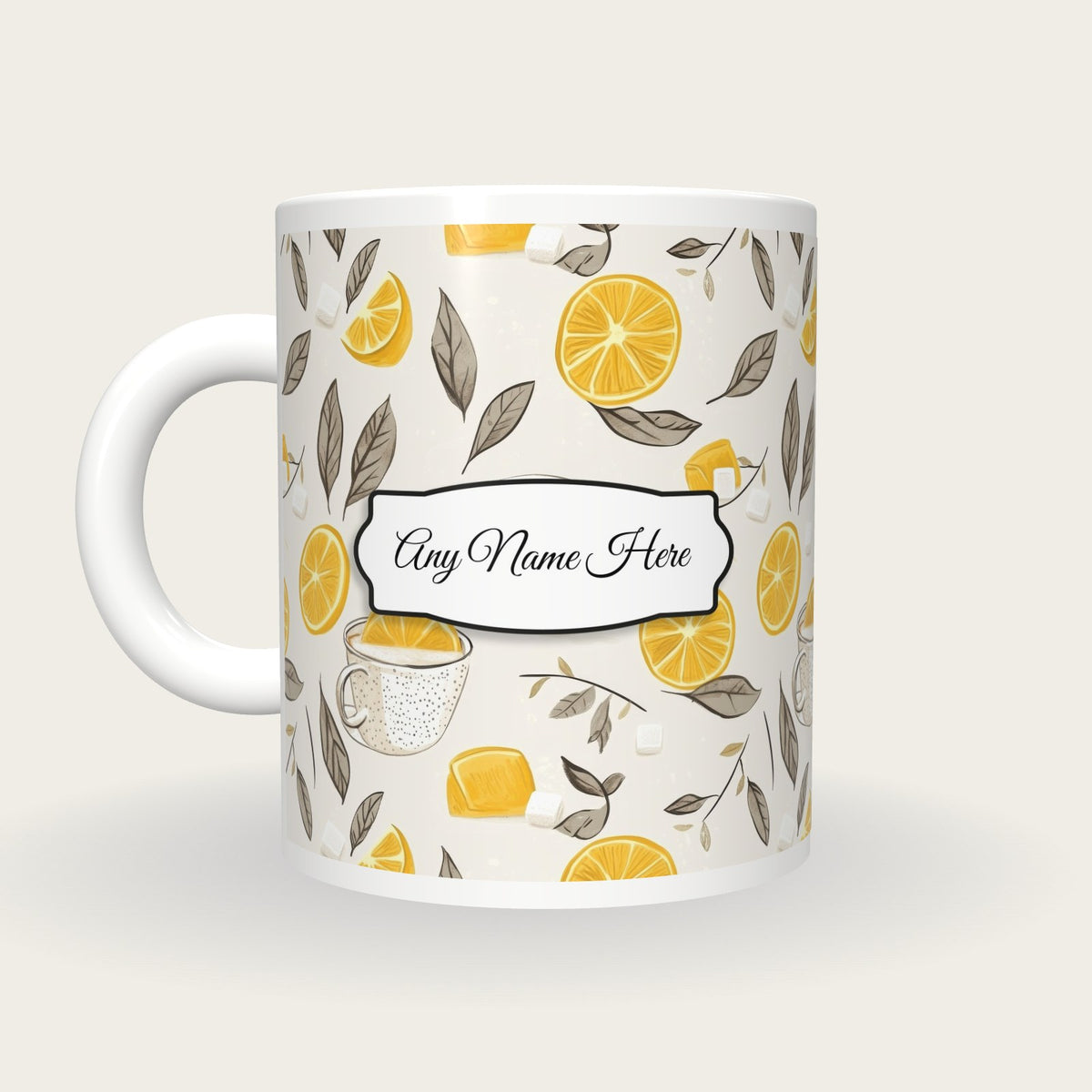 Teacup Name Mug 2, back with the second name label