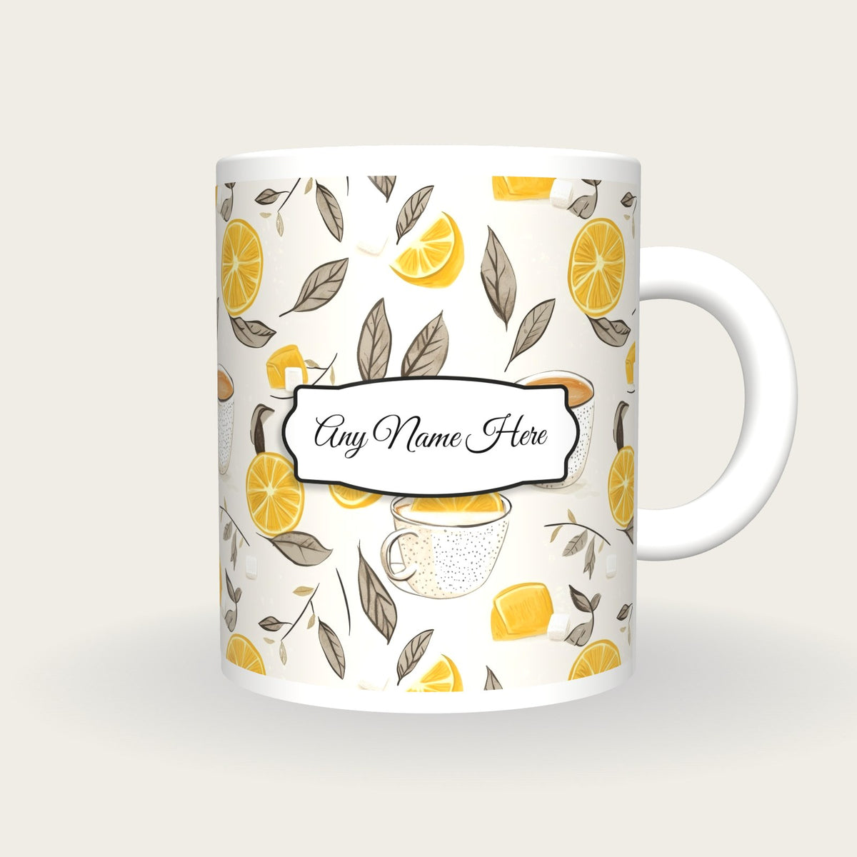 Teacup Name Mug 2, front with the name label