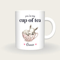 Personalised Baby Goat Teacup Mug, You're My Cup Of Tea, front