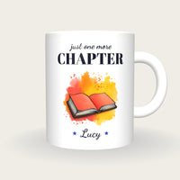 Personalised Splash Book Mug, Just One More Chapter, front