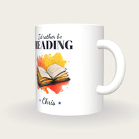 Personalised Splash Book Mug, I'd Rather Be Reading, three-quarter view