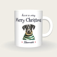 Personalised Christmas Jumper Dog Mug, Merry Christmas, front