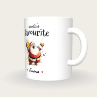 Personalised Santa With A Pint Mug, Santa's Favourite, three-quarter view