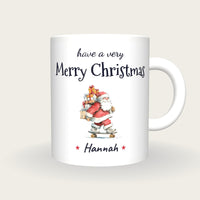 Personalised Skateboarding Santa Mug, Merry Christmas, front