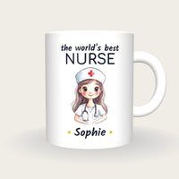 Personalised Nurse Mug, World's Best Nurse, front