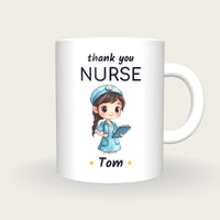 Personalised Nurse Mug, Thank You Nurse, front