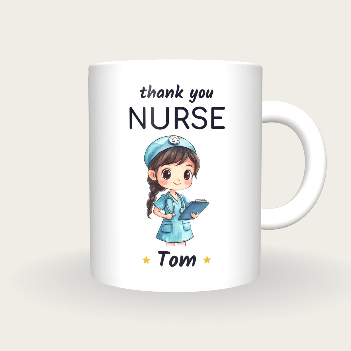 Personalised Nurse Mug, Thank You Nurse, front