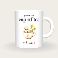 Personalised Duckling Teacup Mug, You're My Cup Of Tea, front