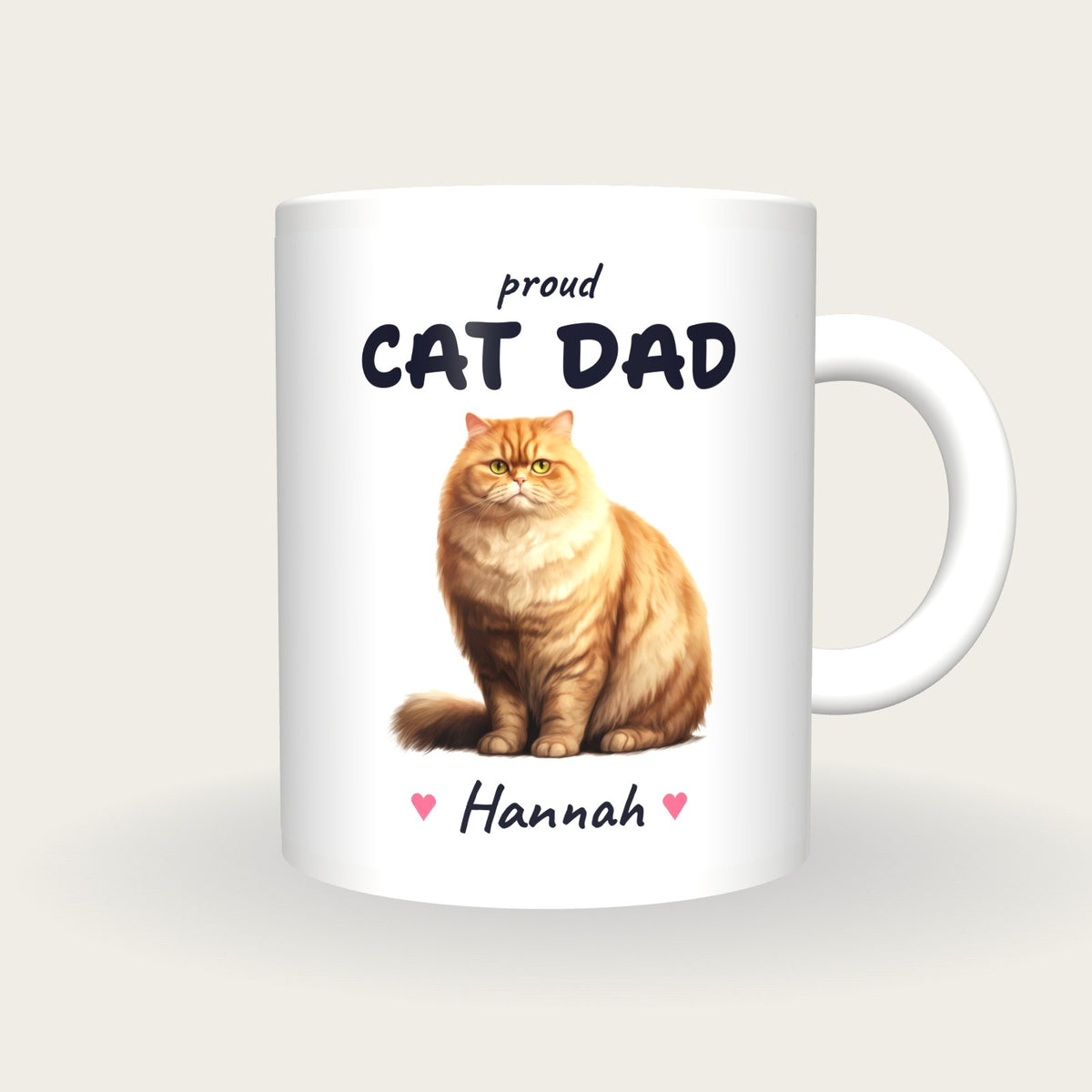 Personalised Grumpy Cat Mug, Cat Dad, front