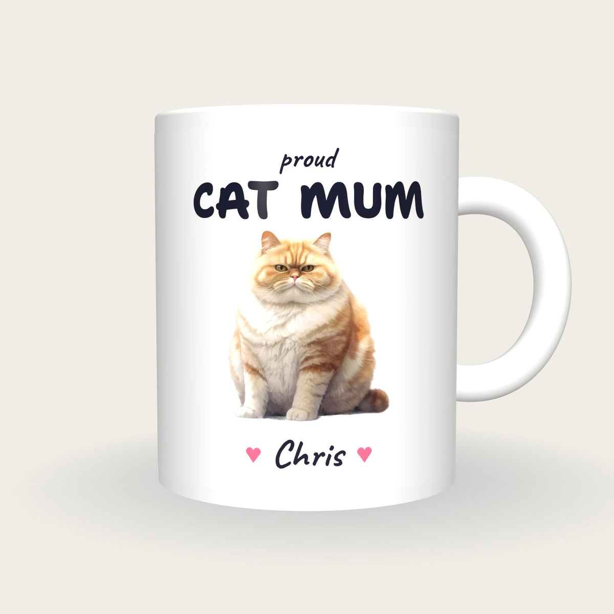 Personalised Grumpy Cat Mug, Cat Mum, front