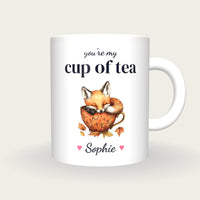 Personalised Fox Teacup Mug, You're My Cup Of Tea, front