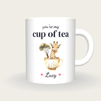 Personalised Giraffe Teacup Mug, You're My Cup Of Tea, front