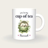 Personalised Hedgehog Teacup Mug, You're My Cup Of Tea, front