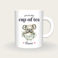 Personalised Koala Teacup Mug, You're My Cup Of Tea, front