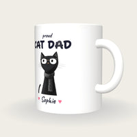 Personalised Black Cat Mug, Cat Dad, three-quarter view