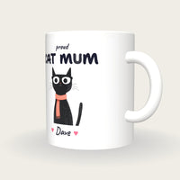Personalised Black Cat Mug, Cat Mum, three-quarter view