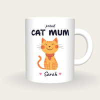Personalised Ginger Cat Mug, Cat Mum, front