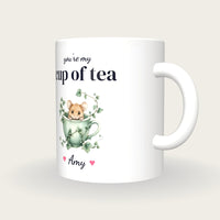 Personalised Mouse Teacup Mug, You're My Cup Of Tea, three-quarter view