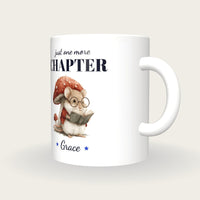 Personalised Reading Mouse Mug, Just One More Chapter, three-quarter view