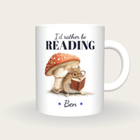 Personalised Reading Mouse Mug, I'd Rather Be Reading, front