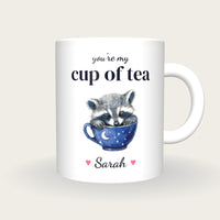 Personalised Raccoon Teacup Mug, You're My Cup Of Tea, front