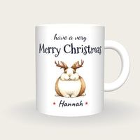 Personalised Christmas Bunny Mug, Merry Christmas, front