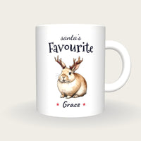 Personalised Christmas Bunny Mug, Santa's Favourite, front