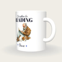 Personalised Reading With The Dog Mug, I'd Rather Be Reading, three-quarter view