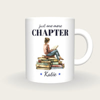 Personalised Book Lover Mug, Just One More Chapter, front