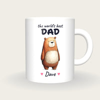 Personalised Bear Mug, Best Dad, front