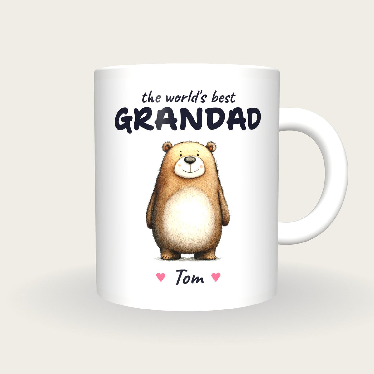 Personalised Bear Mug, Best Grandad, front